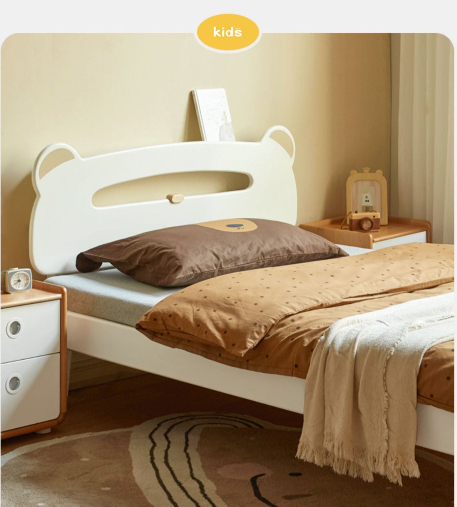 Poplar solid wood Little White Bear kids Bed<