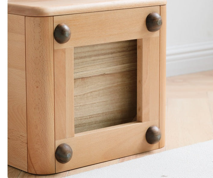 Beech Solid Wood Cartoon Nightstand