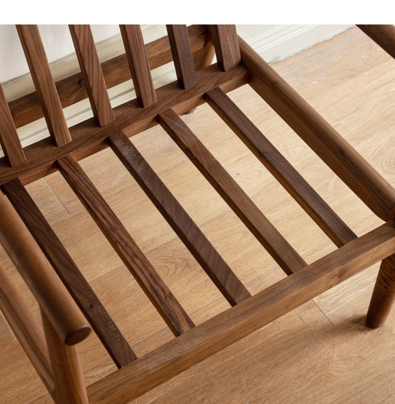 Black Walnut Solid Wood Leisure Armchair & Footstool )