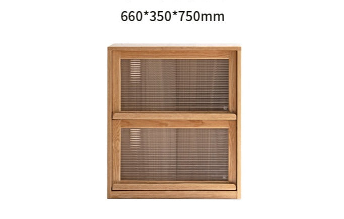 Black Walnut, Oak Solid Wood Low Bookcase, Modern Modular Storage Shelf Cabinet