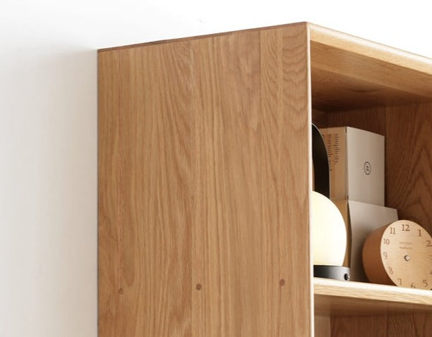 Oak Solid Wood Floor-To-Ceiling Bookshelf