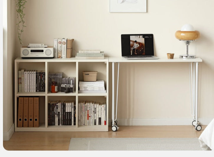 Oak Solid Wood Bookcase Cream Office Desk