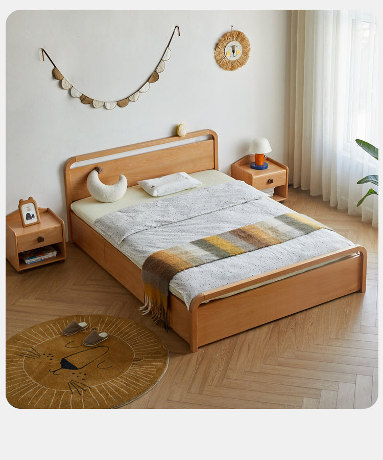 Beech solid wood Multi-functional with storage box bed<