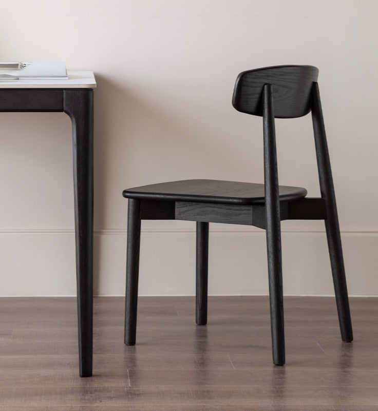 4 Pcs Oak Solid Wood, Solid Rubberwood Black Chair
