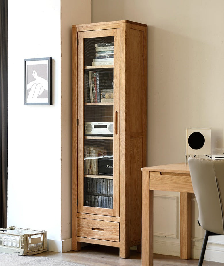 Oak, Rubber Solid Wood Bookcase Pure
