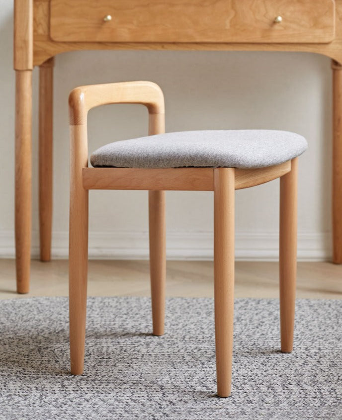 Beech, Cherry Solid Wood Makeup Stool Chair