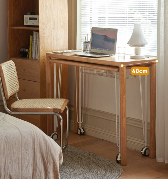 Oak Solid Wood Two-level Stackable Office Desks