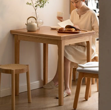 Oak Solid Wood Folding Small Dining Table
