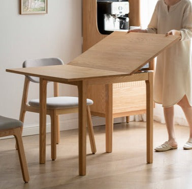 Oak Solid Wood Folding Small Dining Table