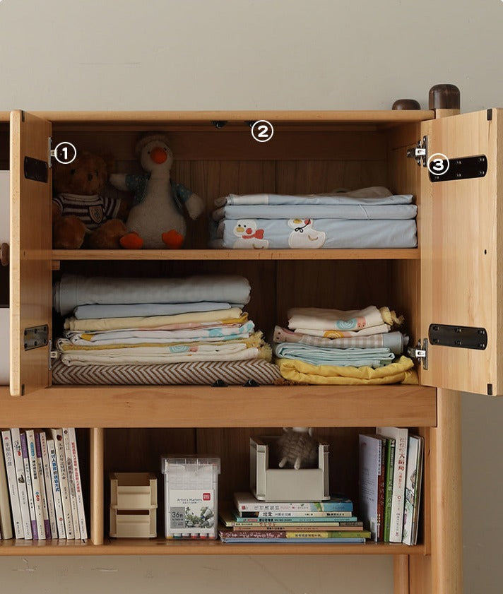 Oak solid wood Multi-function bed with storage