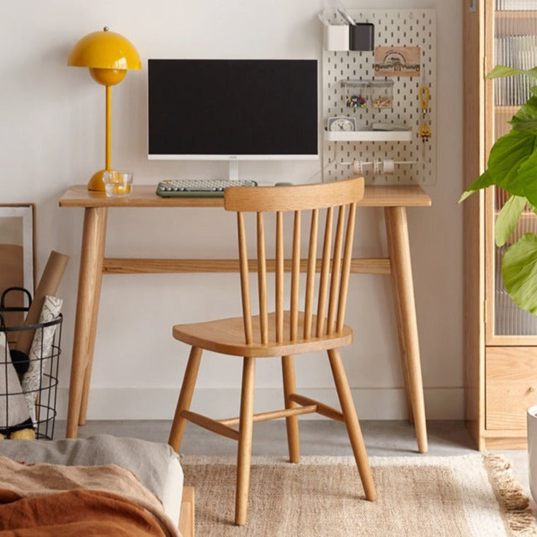Oak, Cherry Solid Wood Narrow Office Desk