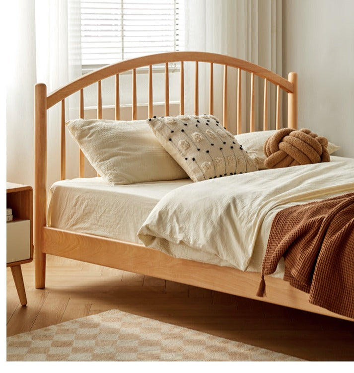European Beech, Poplar Solid Wood Bed