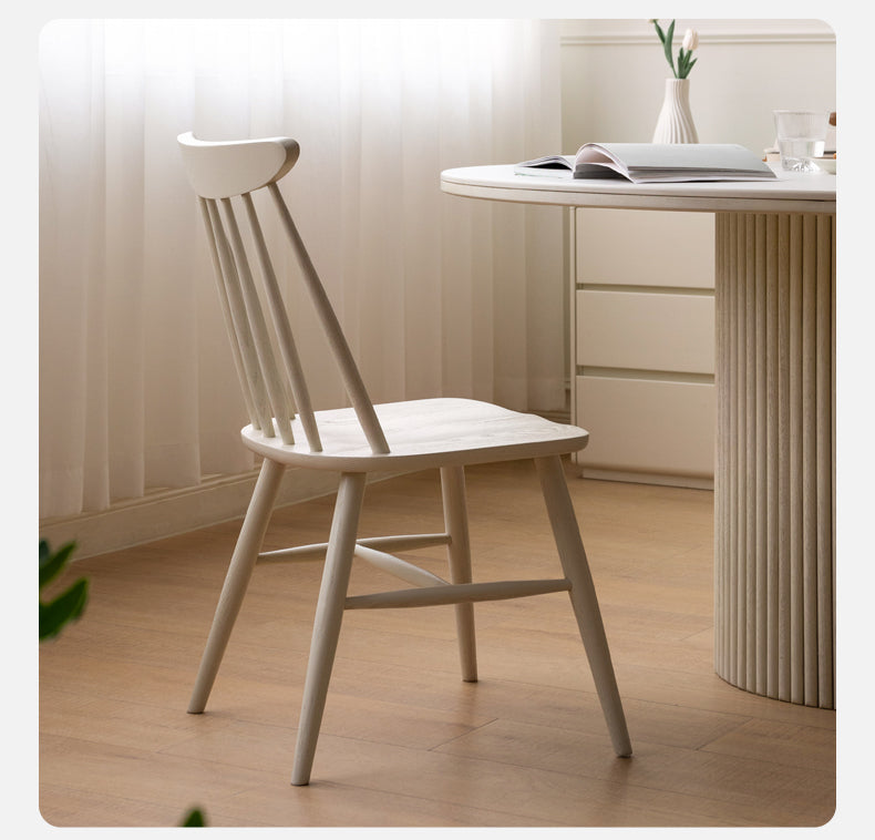 4 pcs Oak Solid Wood Cream Wind Windsor Chair