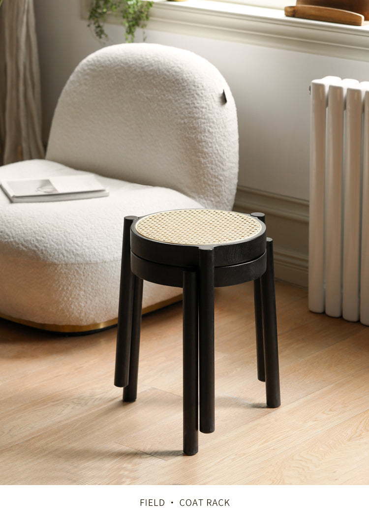 Oak Round Solid Wood Stool