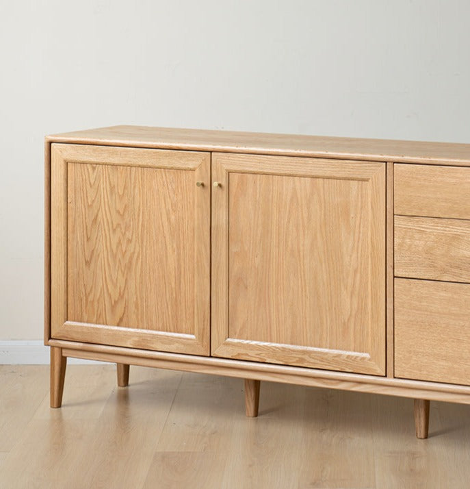 Oak Solid Wood, Solid Rubberwood Classic Sideboard