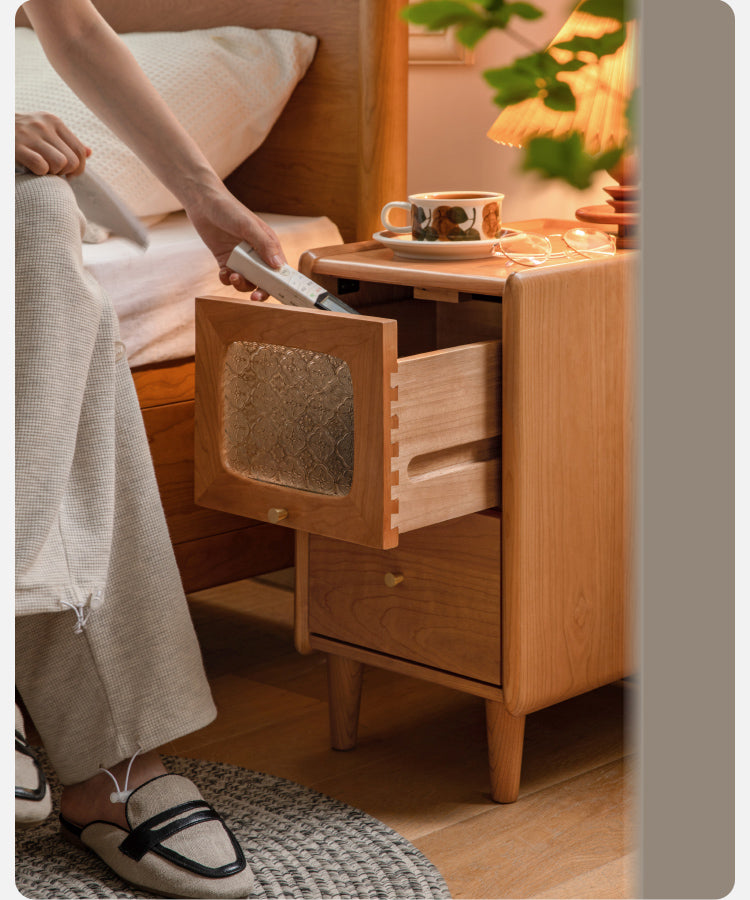Cherry Solid Wood Nightstand.