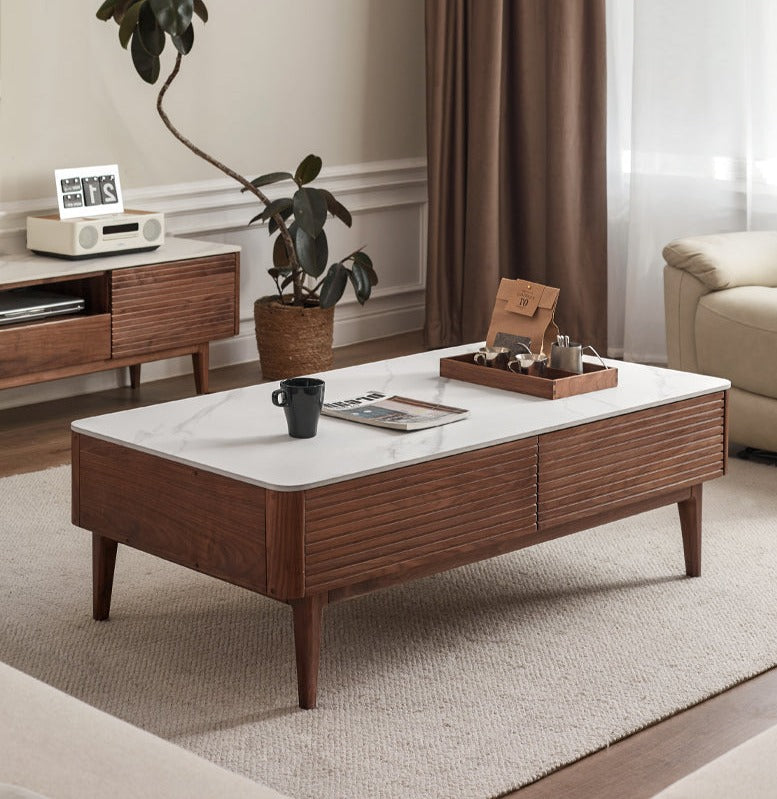 Black Walnut with Slate Top Coffee Table