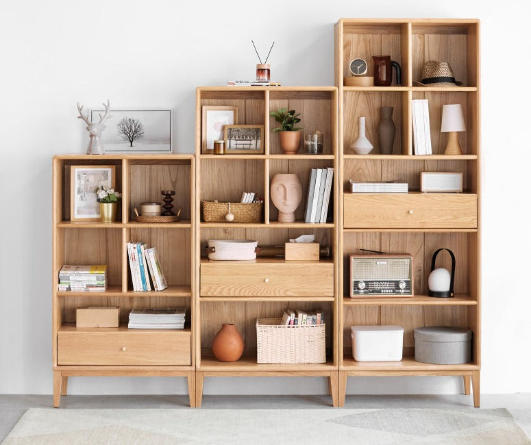 Oak Solid Wood Bookcase Bookshelf