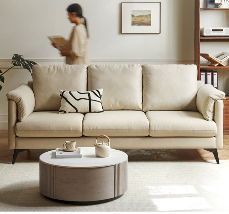 Technology Cloth Glutinous Rice White Sofa.
