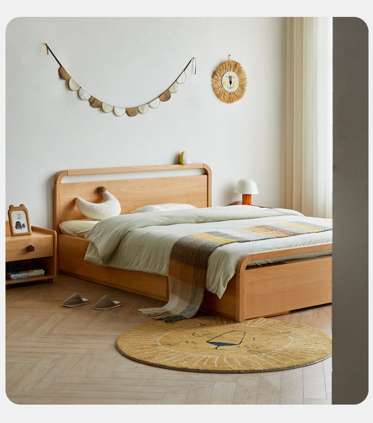 Beech solid wood Multi-functional with storage box bed<