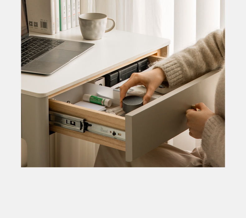 Poplar Solid Wood Office Desk, Small Dressing Table Slate Top