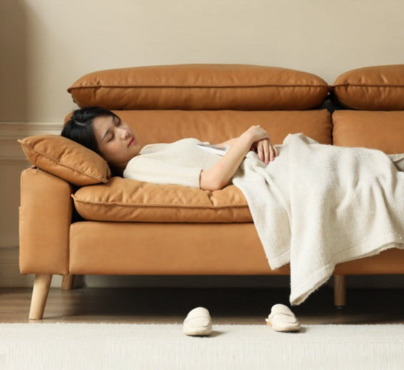 Technology Fabric Sofa with Adjustable Headrest.