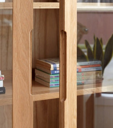 Oak, Rubber Solid Wood Bookcase Pure
