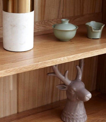 Oak, Rubber Solid Wood Bookcase Pure