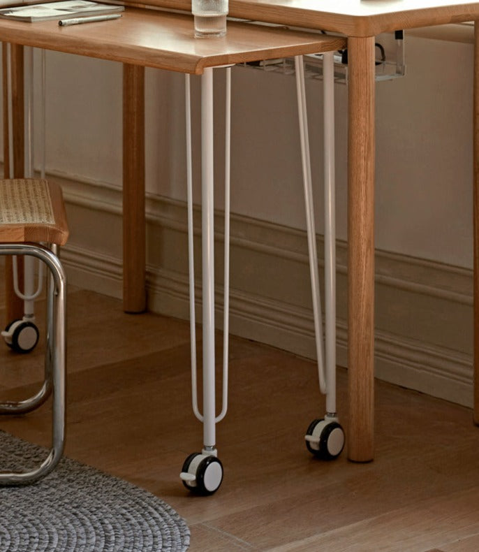 Oak Solid Wood Two-level Stackable Office Desks