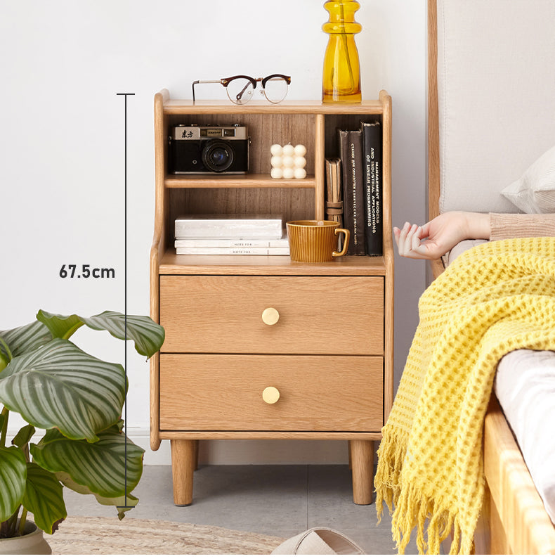 Oak Solid Wood Nightstand.