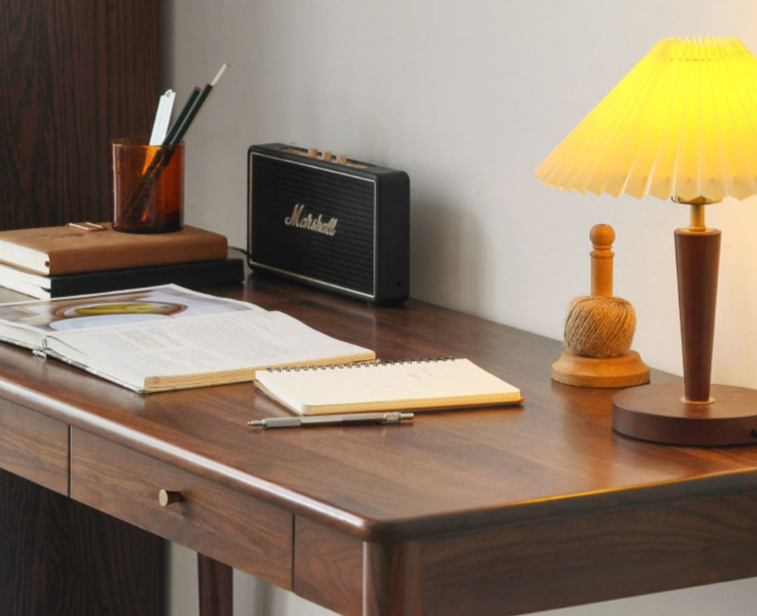 Black Walnut Solid Wood Office Desk