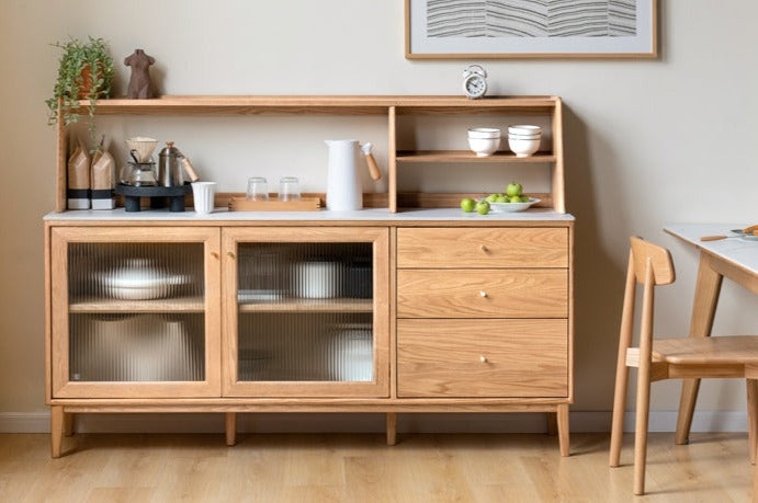 Oak Solid Wood Rock Board Modern Dining Sideboard