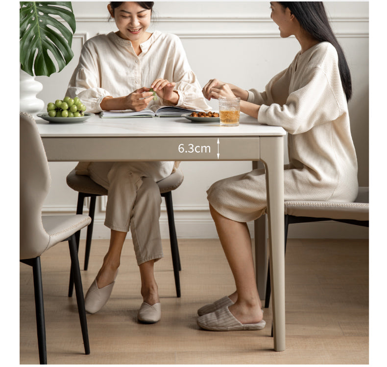 Poplar Solid Wood Light Luxury Slate Dining Table