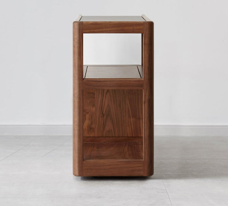 Black Walnut, Sandalwood With Slate Top Side Table