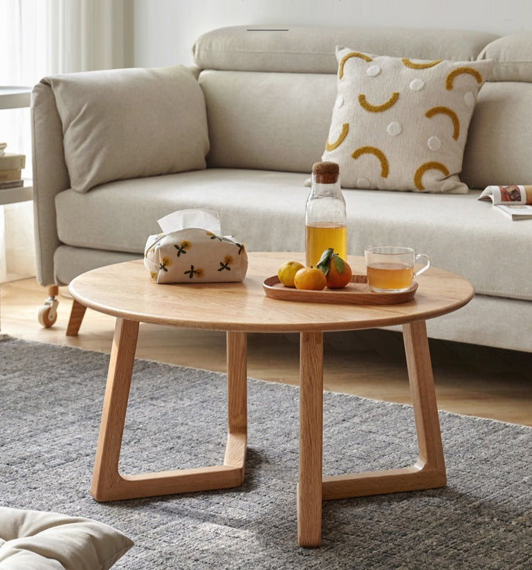 Oak, Beech Solid Wood Round Coffee Table