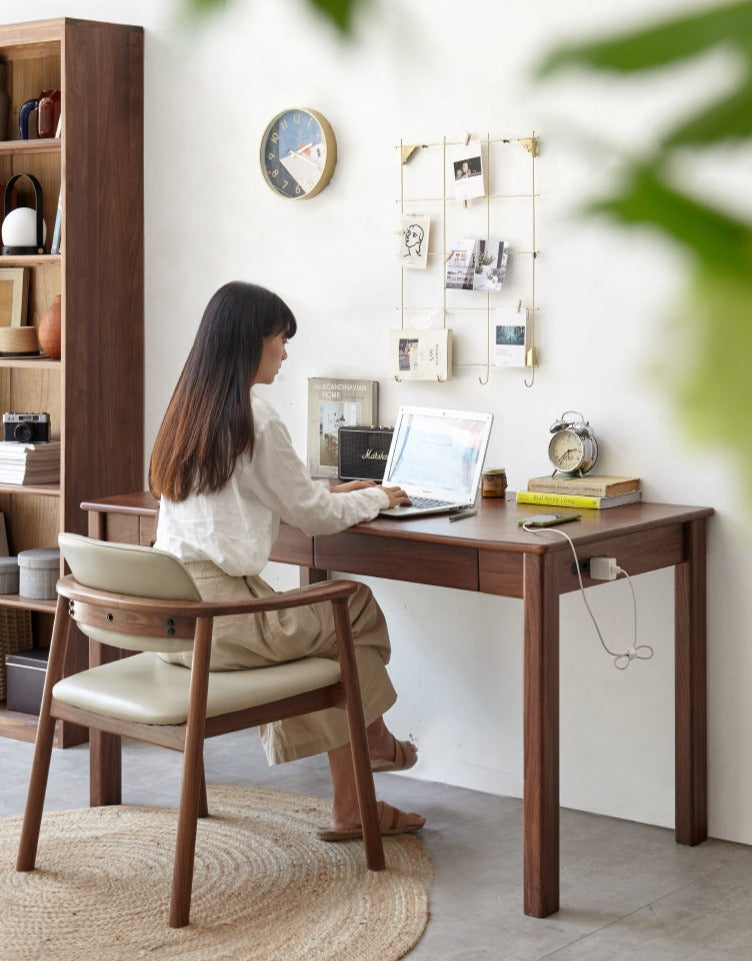 Black Walnut ,Oak, Ash, Sandalwood Solid Wood Office Desk