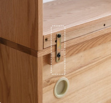 Oak Solid Wood Floor To Ceiling Bookshelves