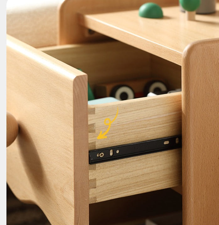 Beech Solid Wood Kids Nightstand