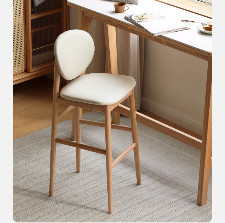 Oak Solid Wood Soft Japanese Modern Bar Chair