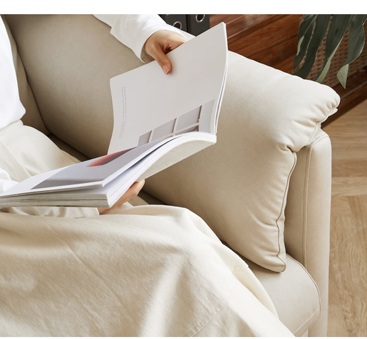 Technology Cloth Glutinous Rice White Sofa.