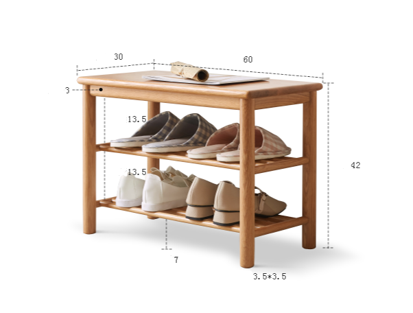 Oak Solid Wood Shoe Wearing Stool