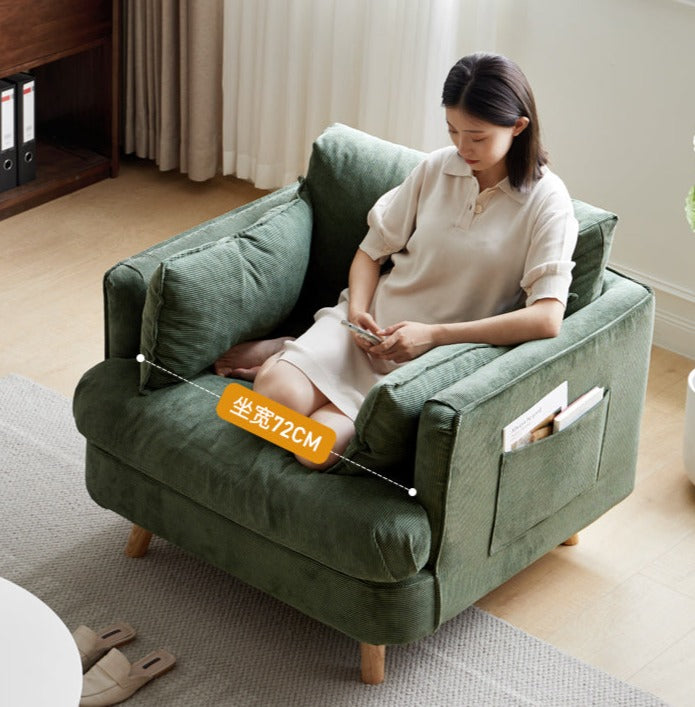 Retro Cozy Fabric Armchair)