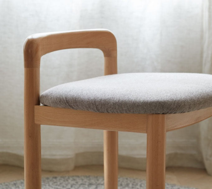 Oak, Beech, Cherry Solid Wood Makeup Stool Chair