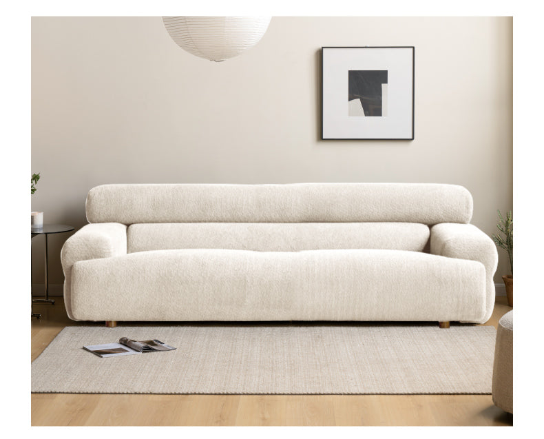 Velvet Three-seat Modular Fabric Sofa.