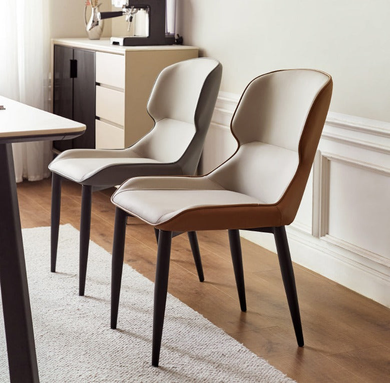 Organic Leather Soft Chair Set of 2