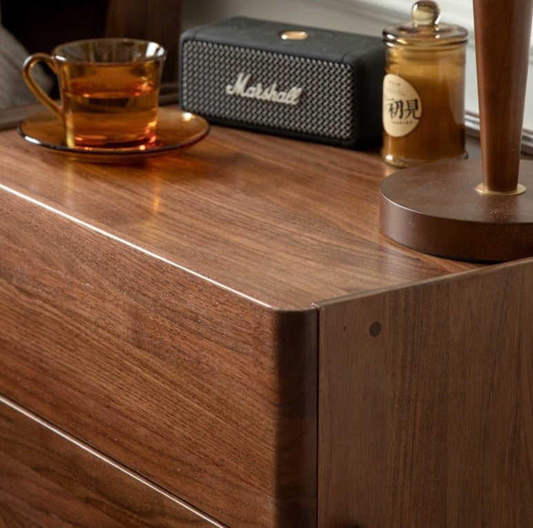 Black Walnut, Oak, South American Walnut Solid Wood Nightstand.