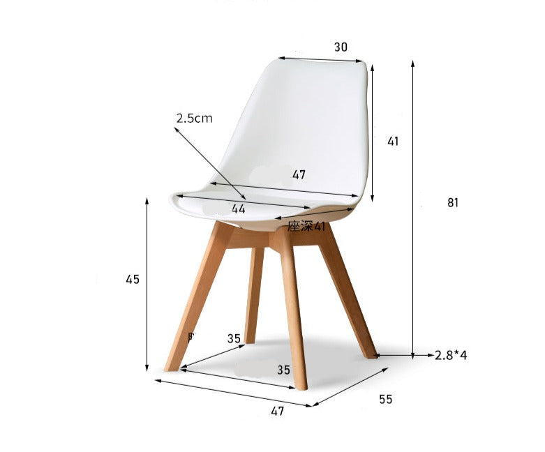 Oak, Beech Solid Wood Eames Chair 4 Pcs Set