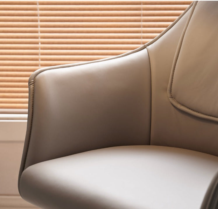 Beech Solid Wood Rotating Chair Organic Leather