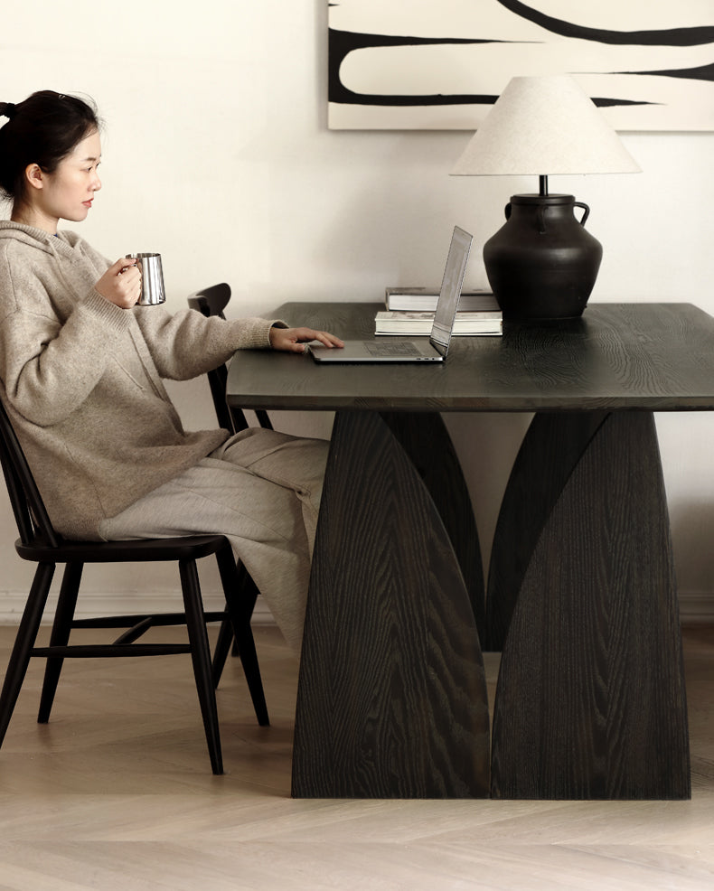 Oak Solid Wood Wabi Sabi Style Dining Table
