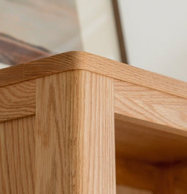 Oak, Rubberwood Solid Wood Drawer Bookcase